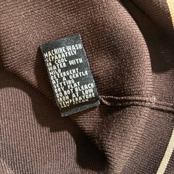 Cyrus Women's Size Large Brown Knit Stretch Long Sleeve Cardigan Sweater Jacket - Picture 5 of 11